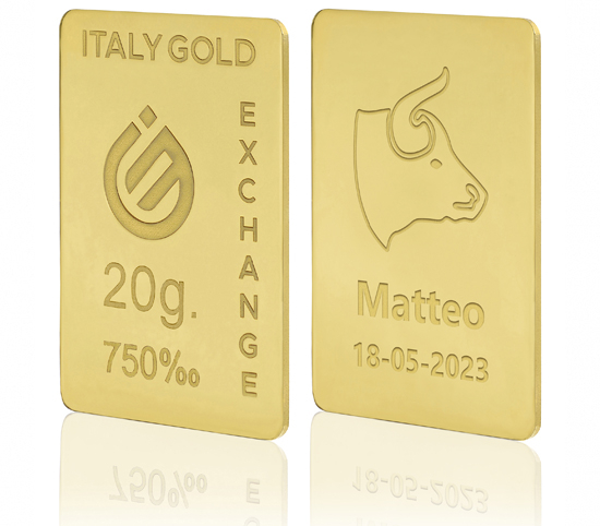 18 Karat Stier Tierkreiszeichen Goldbarren aus 20 g IGE GOLD